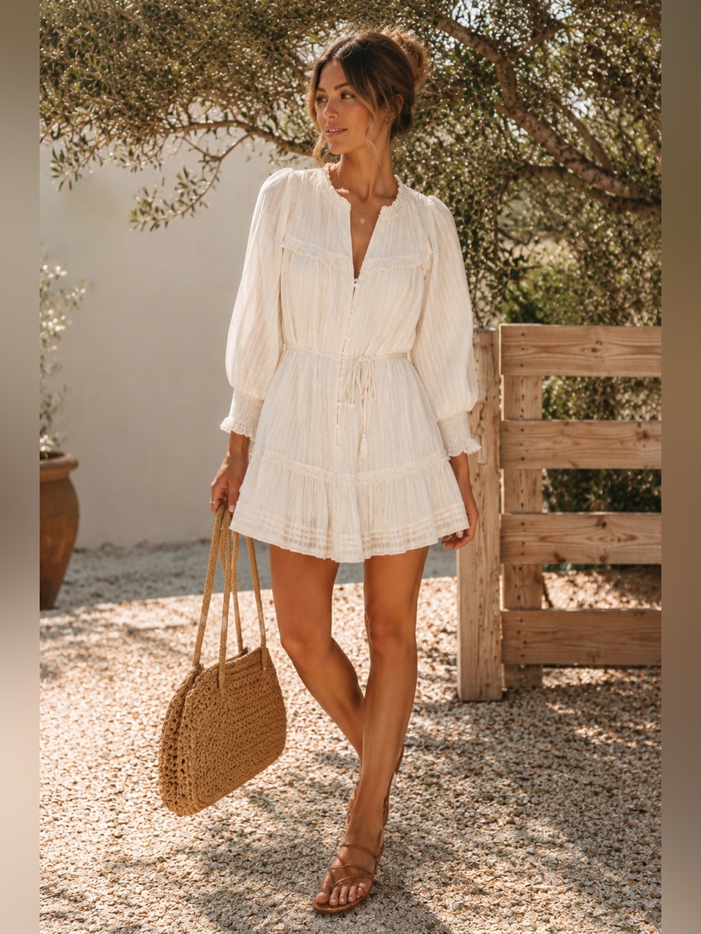 NWT! CLEOBELLA Celene Midi Dress In Ivory Sz S with metallic thread